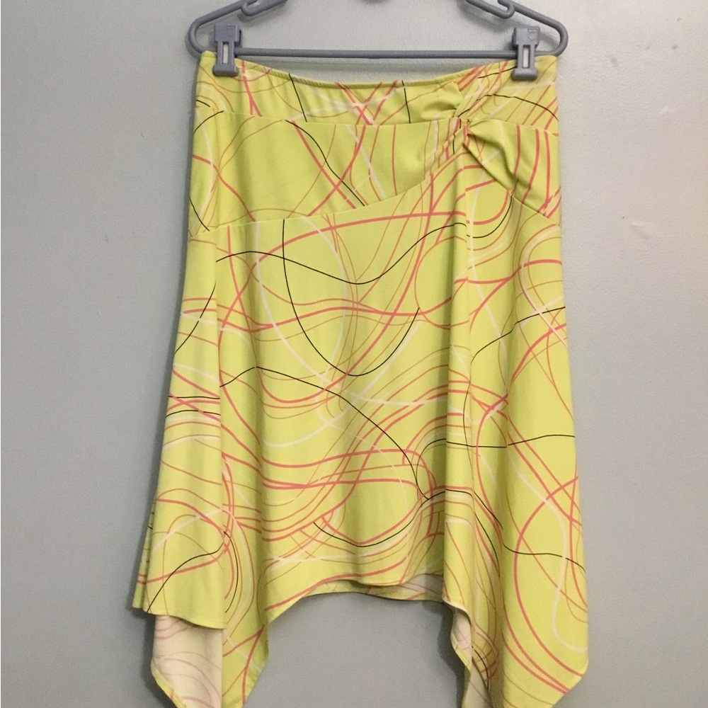 I.E. Asymmetrical Yellow Print Women's Skirt